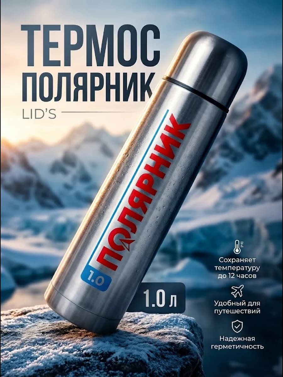 Термос для напитков 1.0л "ПОЛЯРНИК"