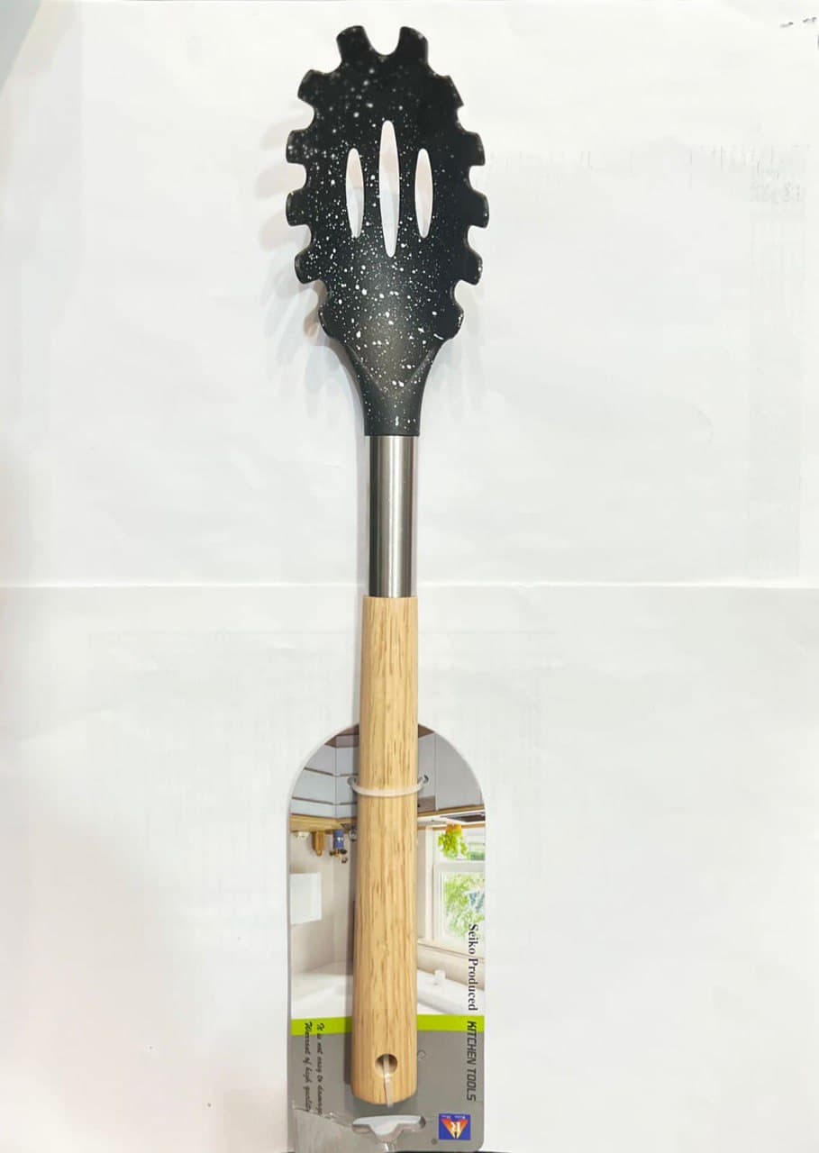 Ложка для спагетти бежевая ручка (тефлон) 35см. "KITCHEN TOOLS"