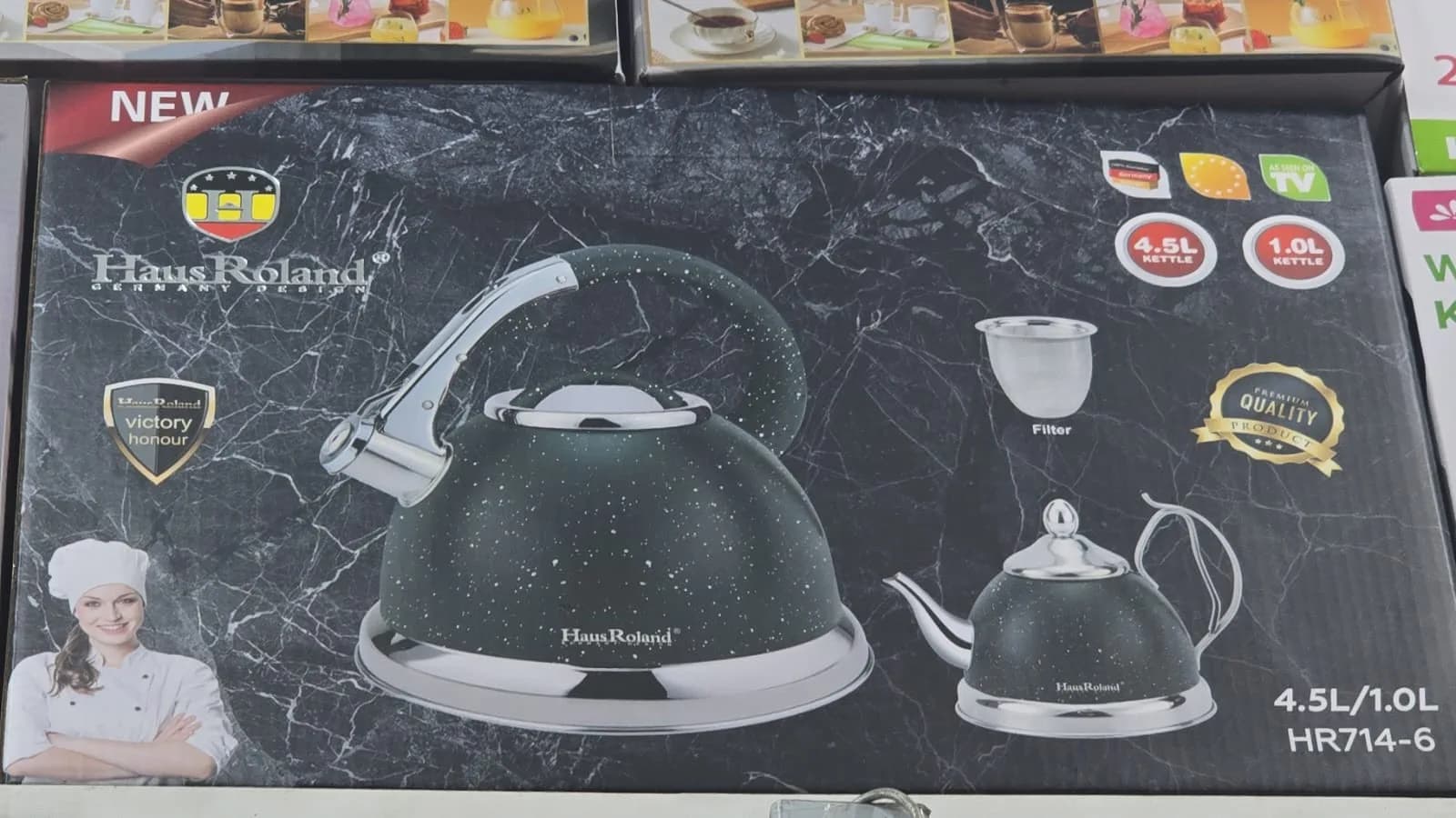 Набор Чайник 4.5л, 1.0л из нержавеющей стали "HousRoland, HR714-6"