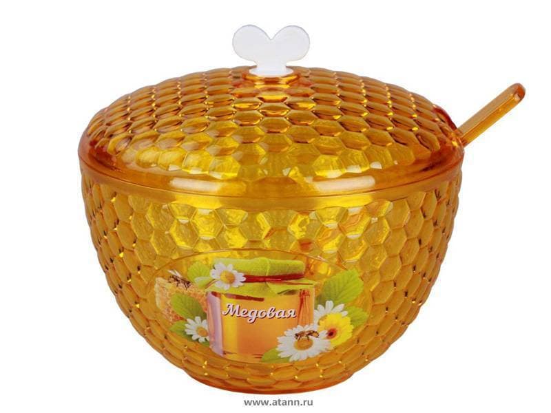 Ёмкость "Мозаика люкс" (медовая) 0,65л с ложкой