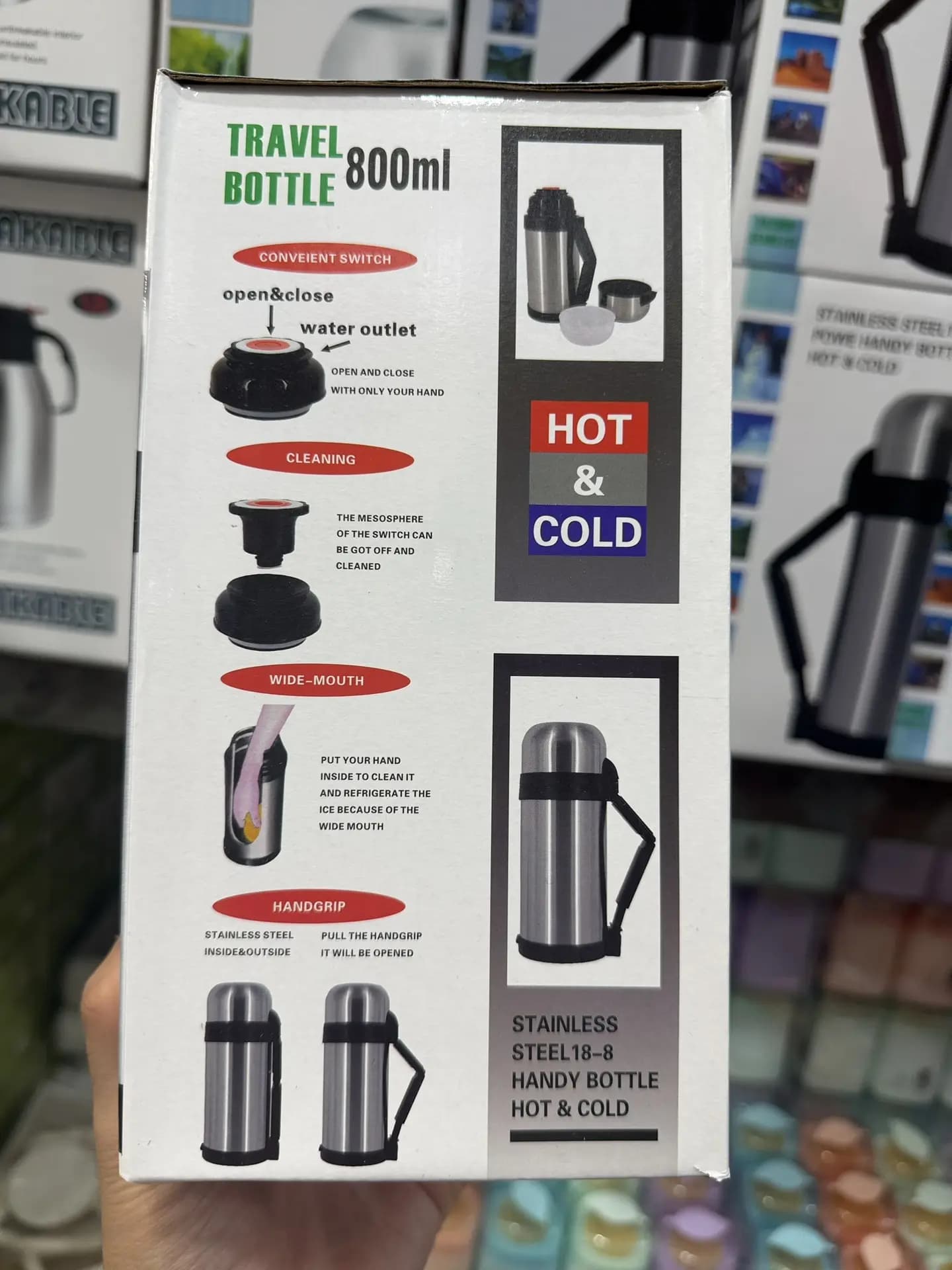 Термос пищевой 800 мл из нержавеющей стали, "TRAVEL BOTTLE"