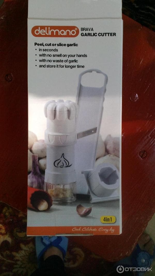 Терка-мельница для чеснока DELIMANO BRAVA GARLIC CUTTER 4 в 1