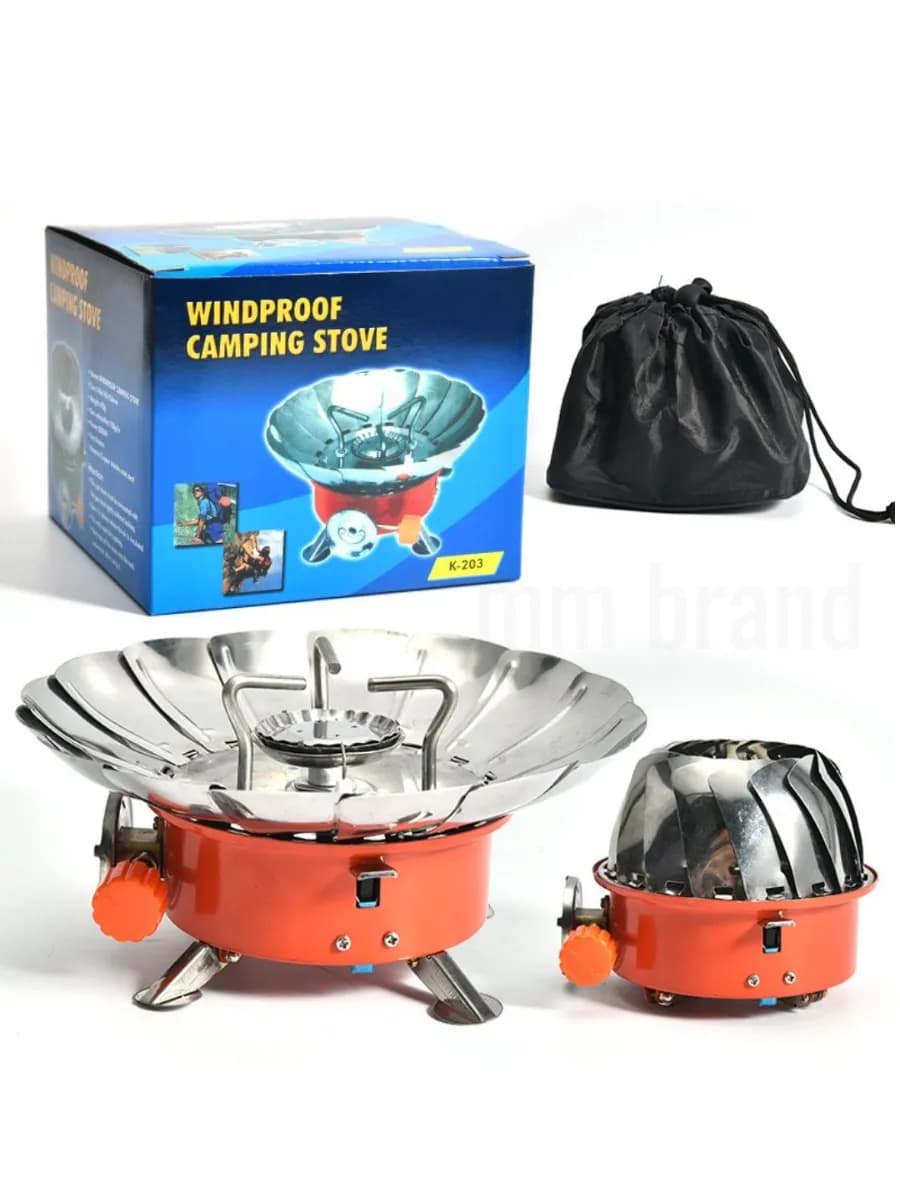 Газовая плита горелка туристическая складная походная, "WINDPROOF CAMPING STOVE"
