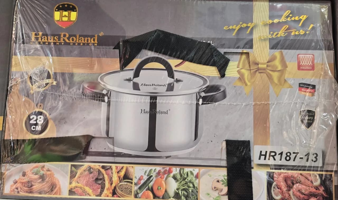 Кастрюля 28x16.5cm из нержавеющей стали с крышкой. HousRoland.HR187-13