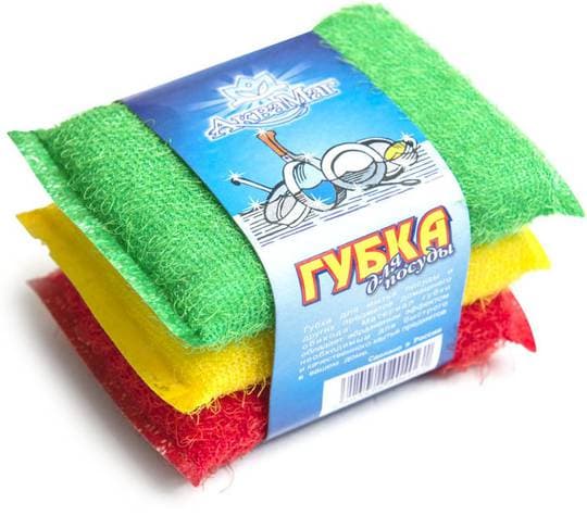 Губка посудная "Светофор", 3штуки