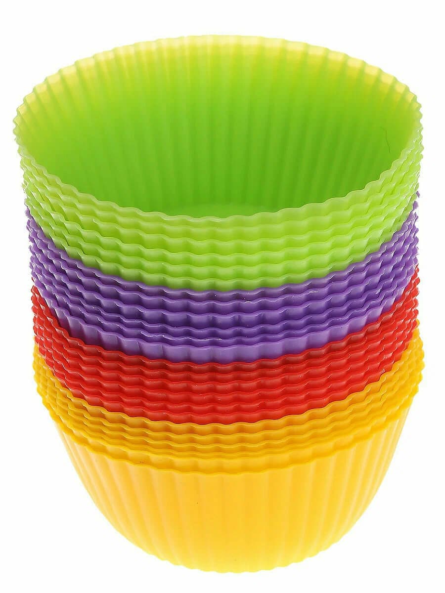 Силиконовые формы для кексов 24 штуки 9см. "SILICONE"