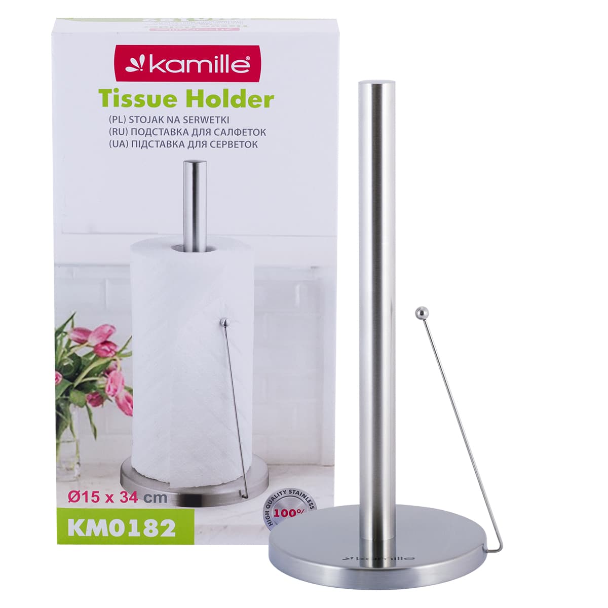 Держатель бумажных полотенец с зажимом Kamille KM-0182