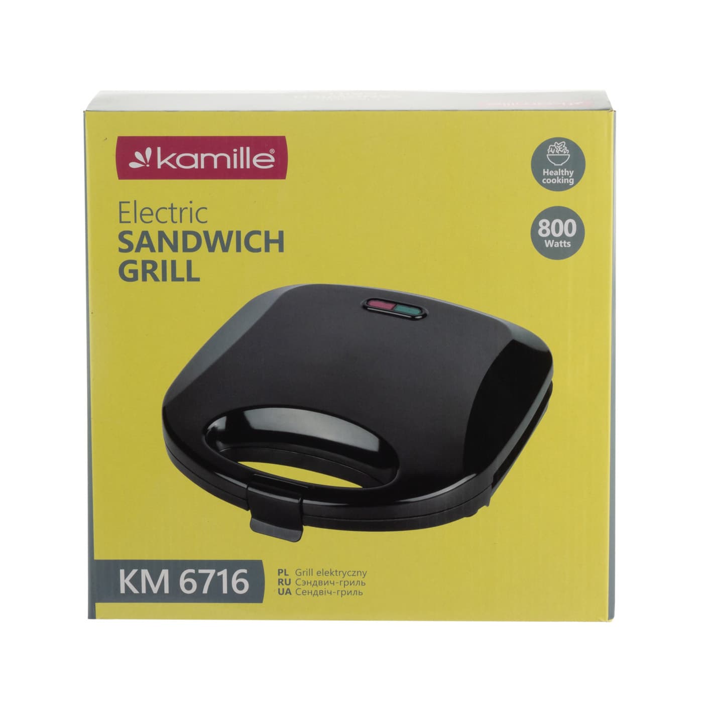 Сэндвичница электрическая 800 Вт. Kamille KM 6716 с антипригарным покрытием