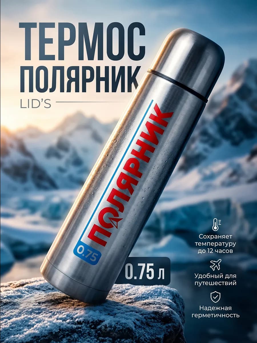 Термос для напитков 0.75л "ПОЛЯРНИК"
