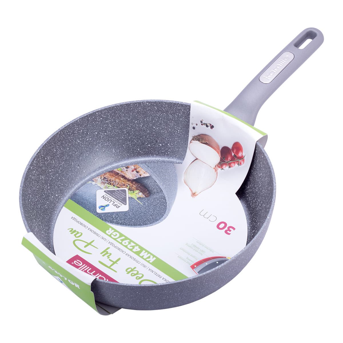 Сотейник 30 см. с гранитным покрытием Kamille KM-4297GR