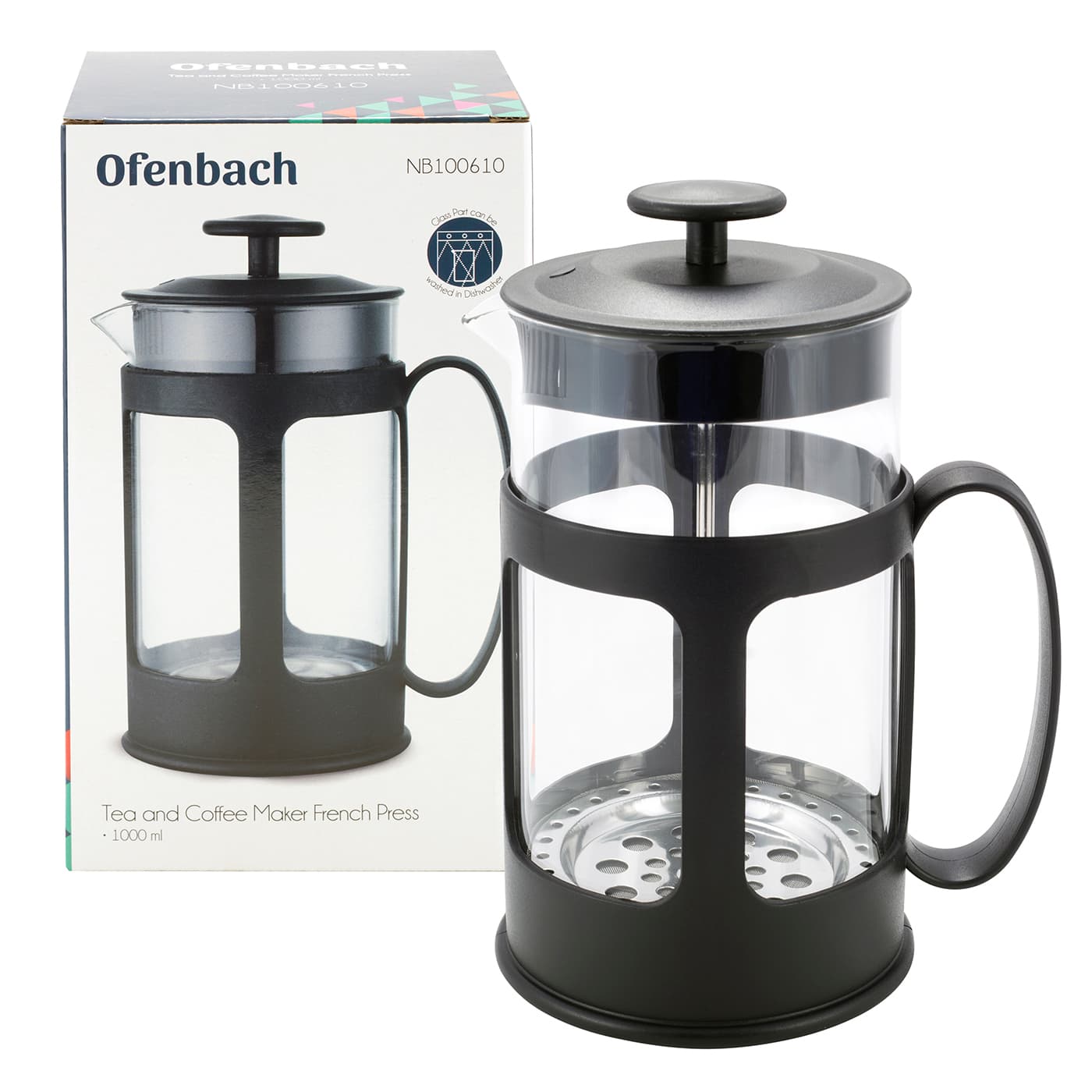 Френч-пресс 1000 мл. Ofenbach NB100610 (нейлон, нержавеющая сталь, стекло)