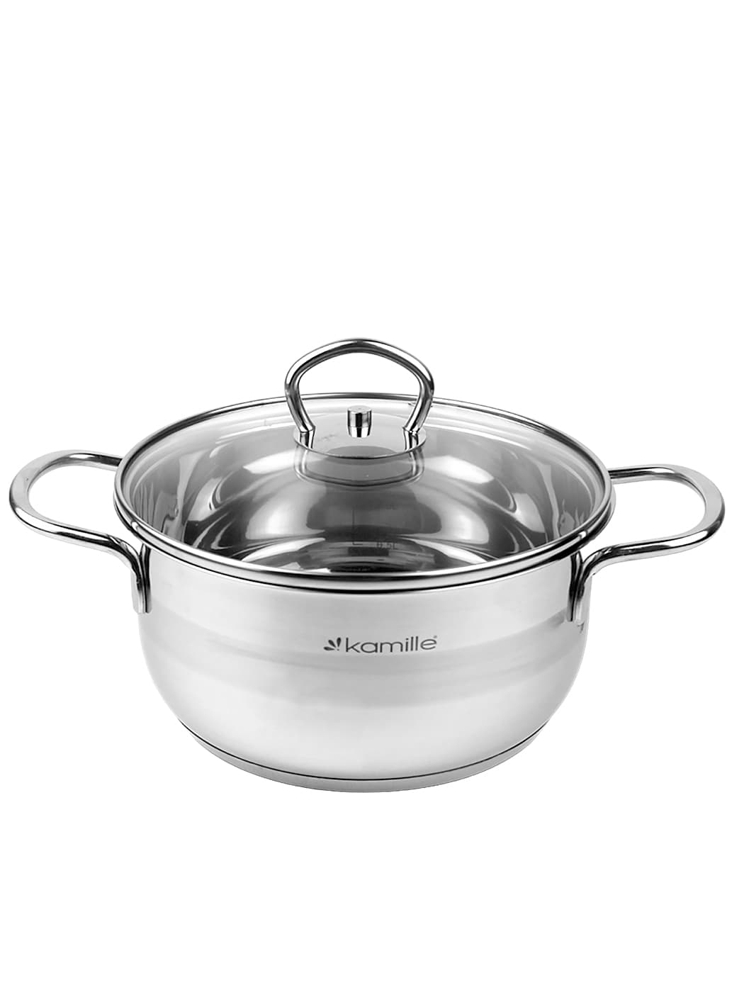 Кастрюля 3 л. из нержавеющей стали Kamille KM 5413 с крышкой (20х10 см)