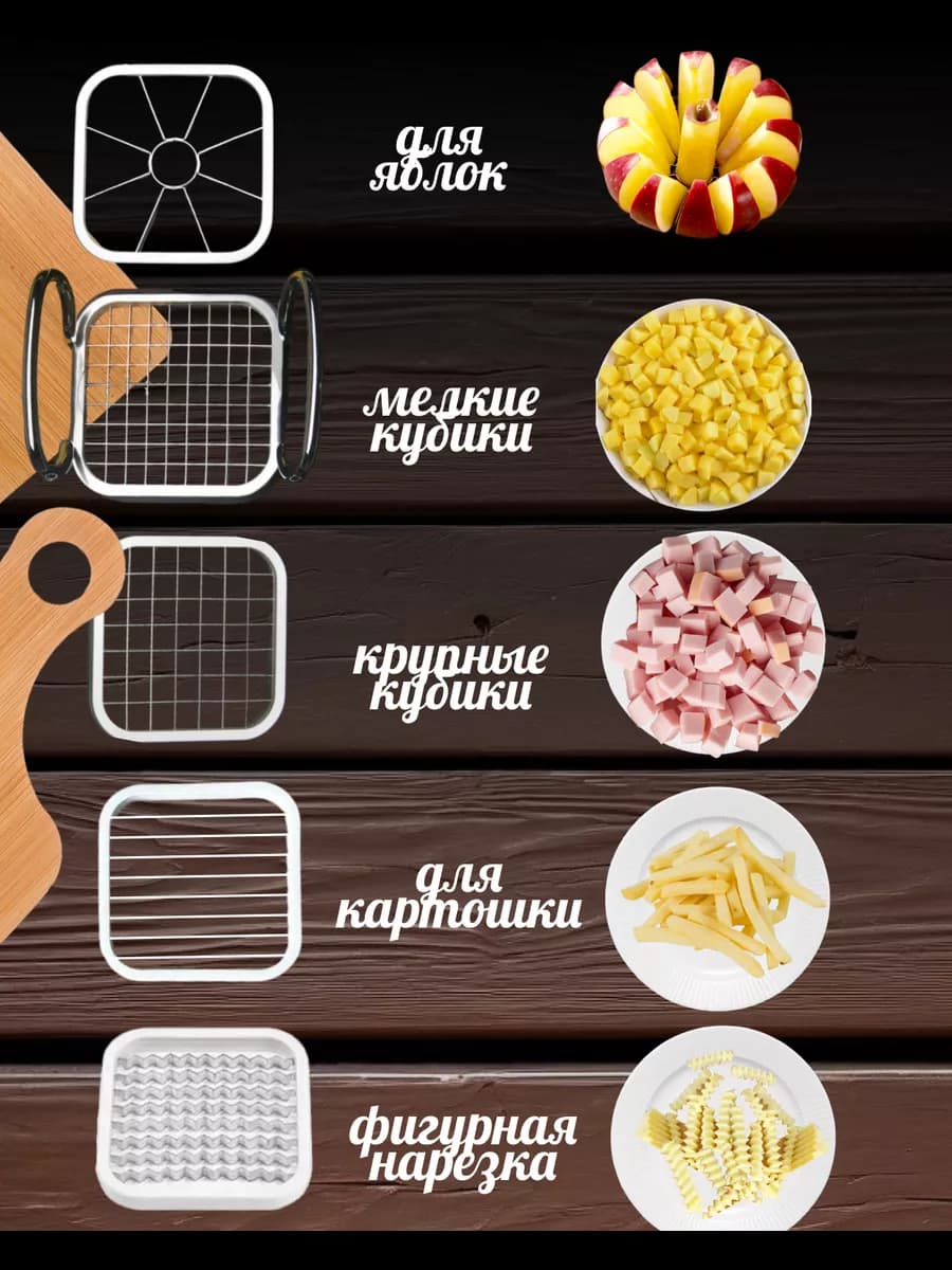 Овощерезка, 5насадок, нержавеющая сталь MULTI-CHOPPER