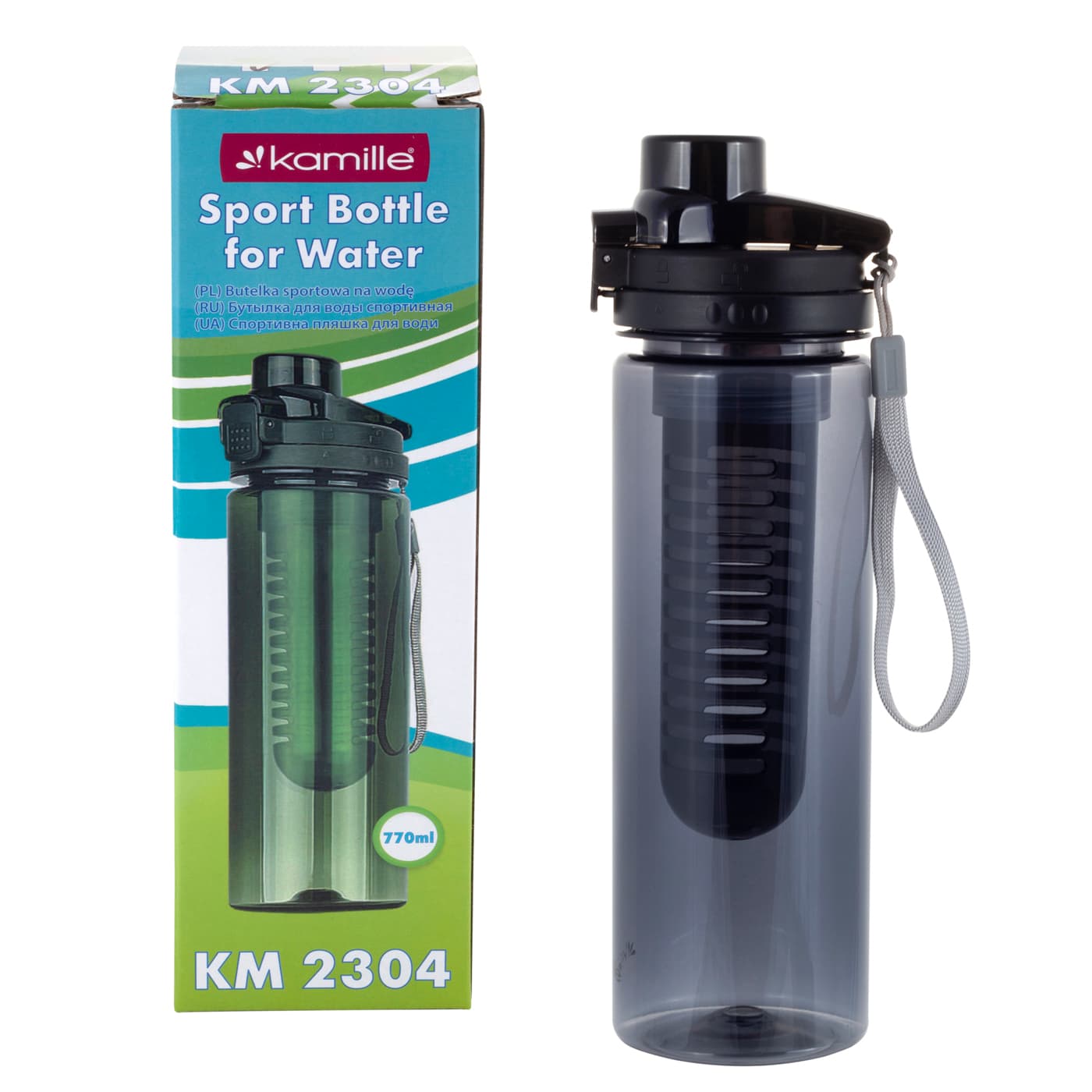 Бутылка спортивная для воды 750 мл. Kamille KM-2304 из пластика тритан
