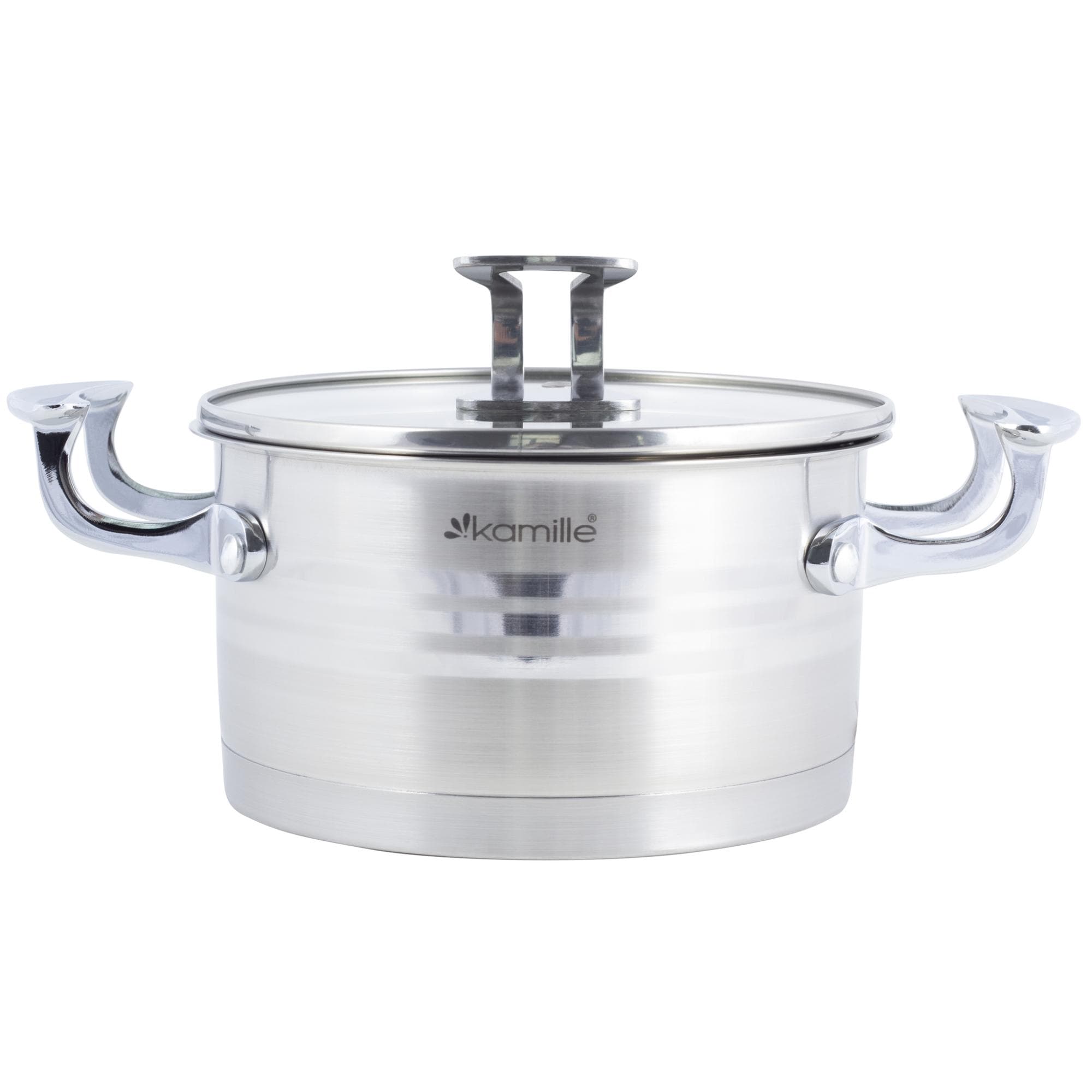 Кастрюля 2,4 л. из нержавеющей стали с крышкой Kamille KM-5854 (d18х10 см)