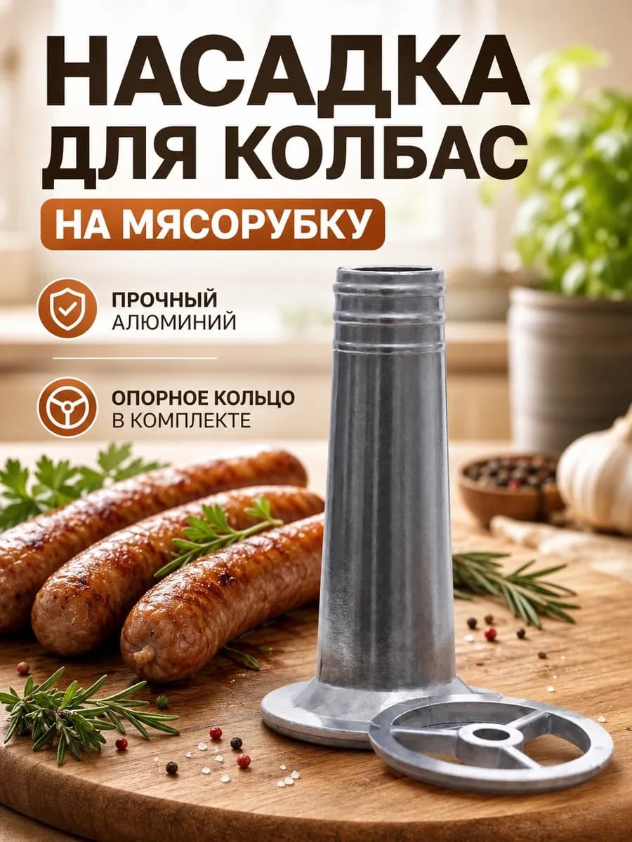 Насадка для приготовления колбасы на мясорубку
