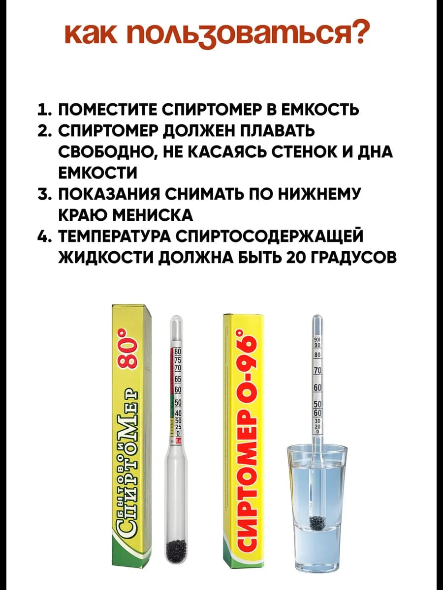 Спиртометр бытовой (0-80)