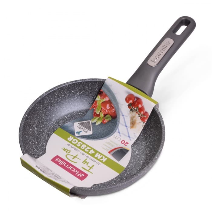 Сковорода 20 см. из кованного алюминия Kamille KM 4285GR с мраморным покрытием