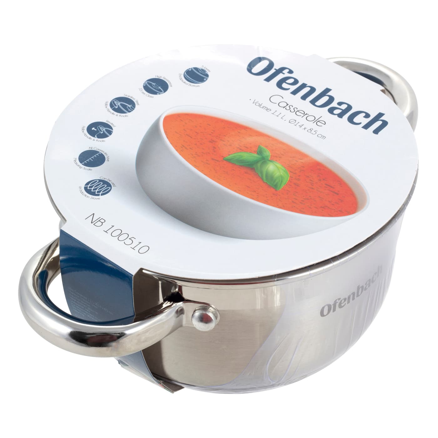 Кастрюля 1,1 л. из нержавеющей стали Ofenbach NB 100510