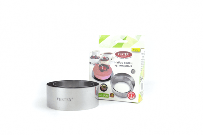 Набор колец кулинарных 2 шт. h-4* см 8* 10* см Vertex 1770-VS