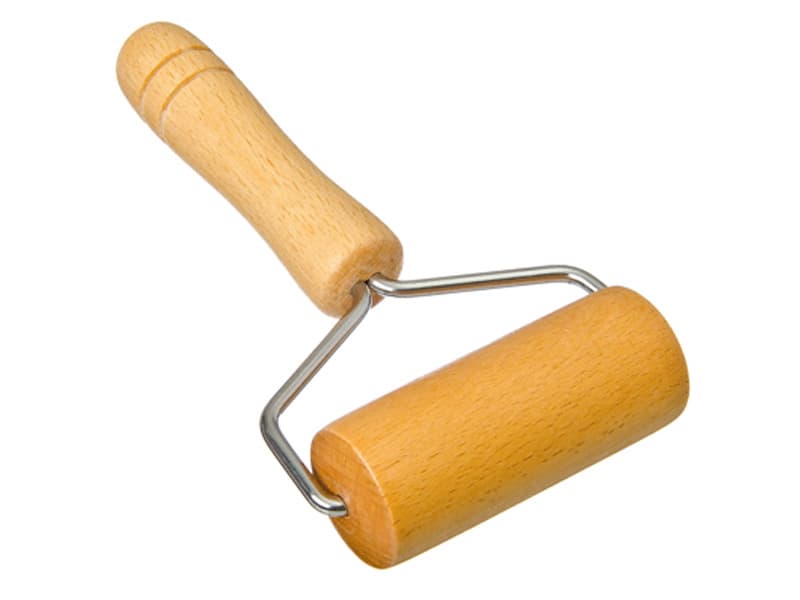 Скалка-ролик для раскатки теста с ручкой, дерево/сталь 10см, ROLLING PIN.400007