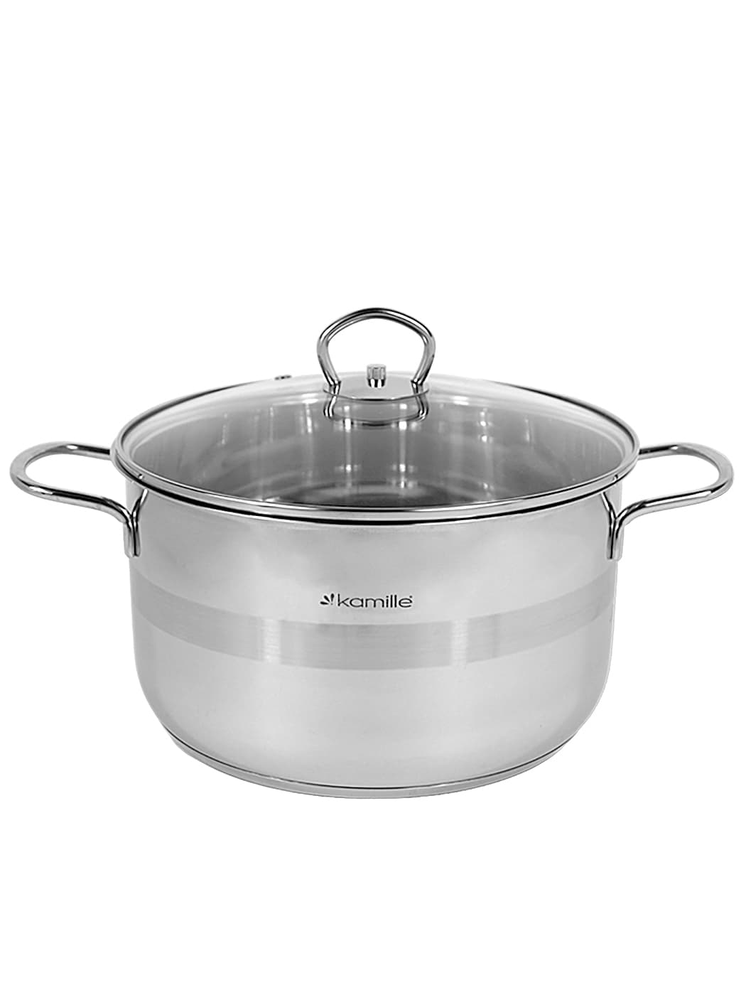 Кастрюля 5,5 л. из нержавеющей стали Kamille KM 5415 с крышкой (24х13,5 см)