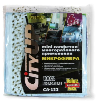 Набор салфеток микрофибра универсальная 25х25см (6шт) СА-122