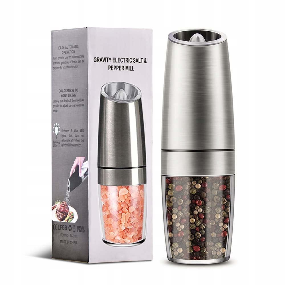 Мельница электрическая для специй, высота 20см "GRAVITY ELECTRIC SALT & PEPPER MILL" ZX-D33