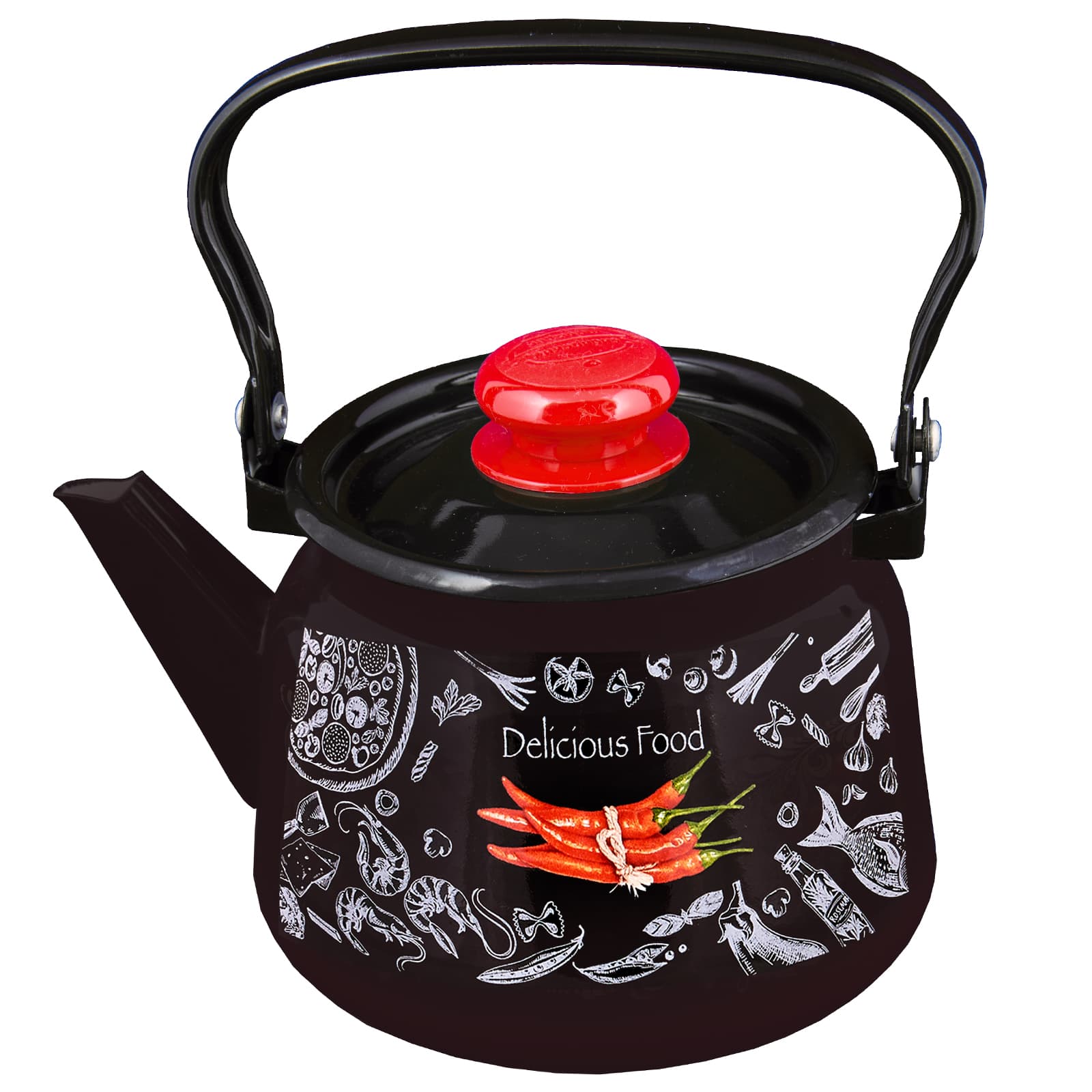 Чайник эмал 2,3л с рисунком Чили / Chilli
