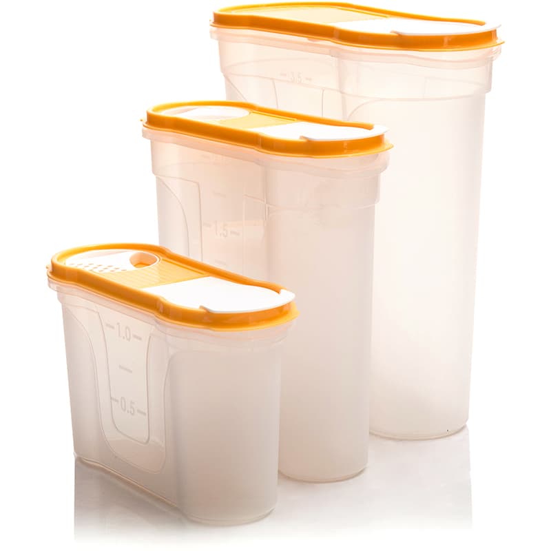 Банки для сыпучих продуктов «Стайл» (3 шт.) 1,3 л.+2,2 л.+4,0 л