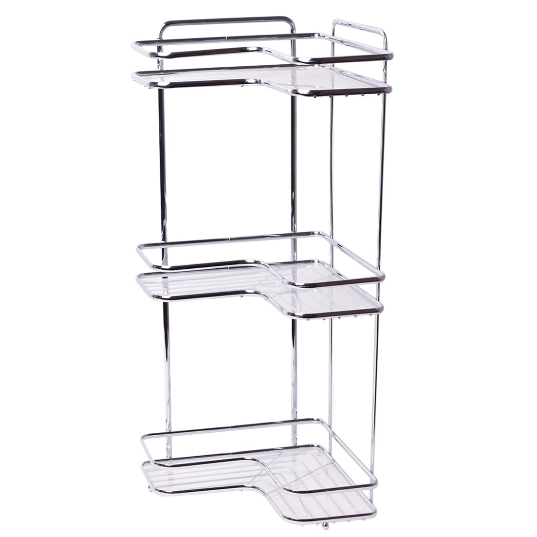 Полка для ванной 3-ярусная угловая Besser BS 0429D (36х27х62,5 см) из хромированной стали