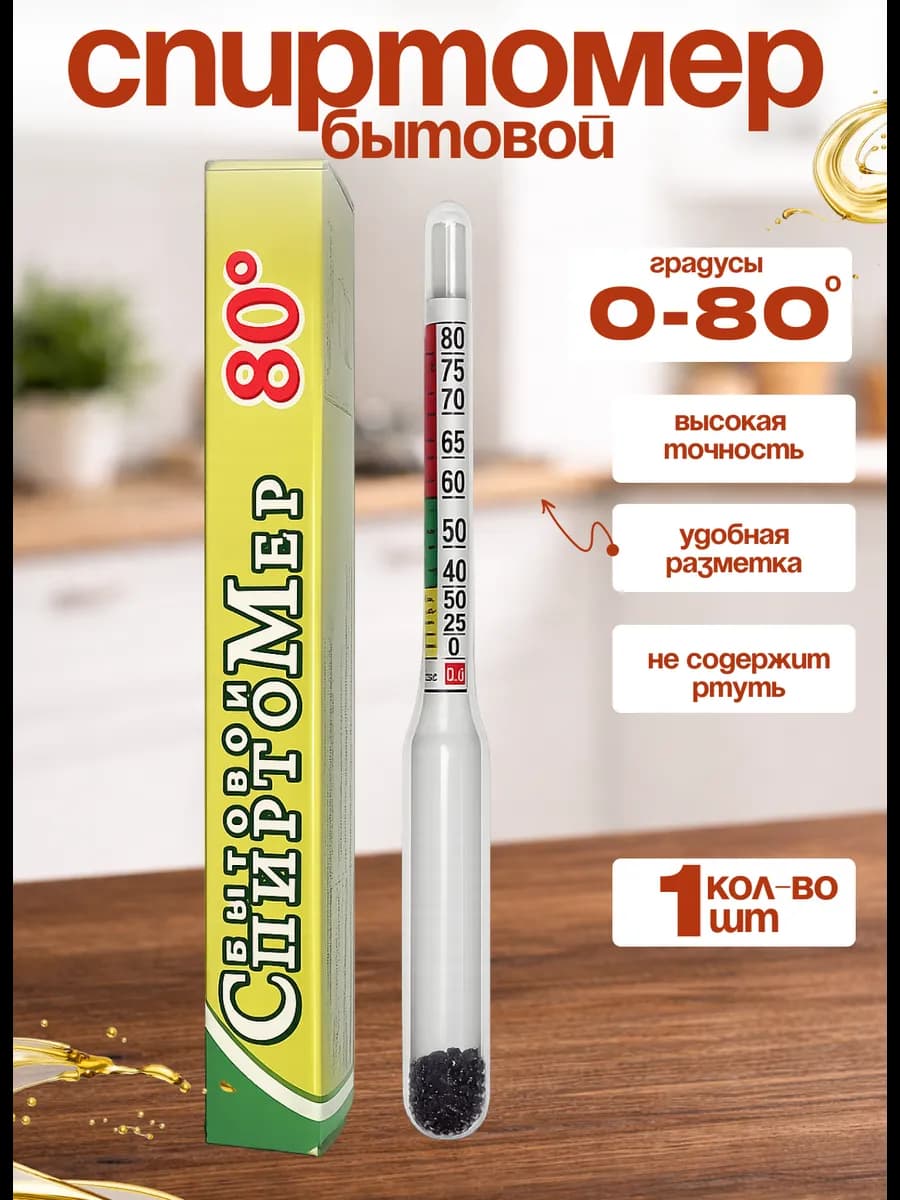 Спиртометр бытовой (0-80)