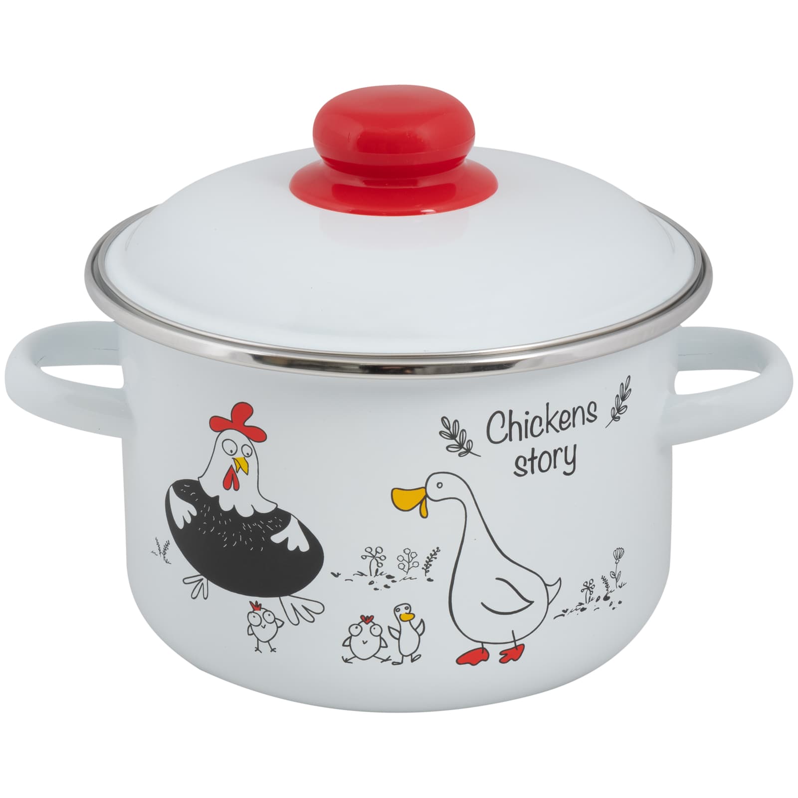 Кастрюля эмал цил Chickens’stories 2л ТМ FOOD ATELIER. 1RD161M