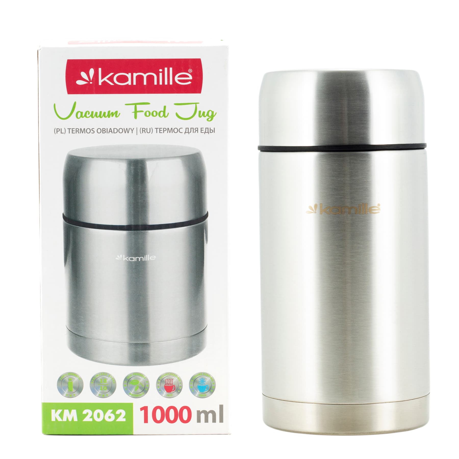 Термос пищевой 1000 мл. из нержавеющей стали Kamille KM-2062