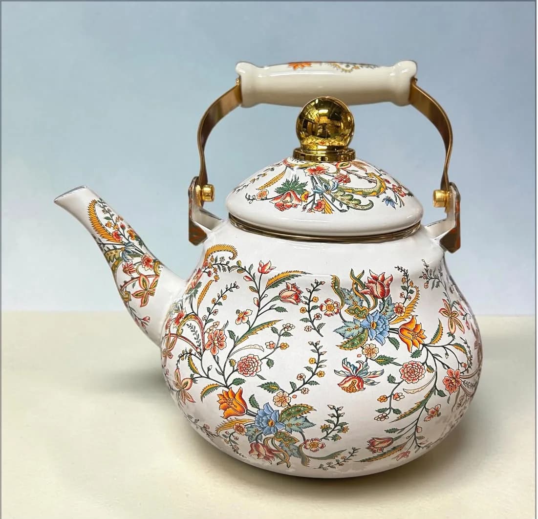 Чайник эмалированный для газовой плиты без свистка 2 литра, арт:16567-25