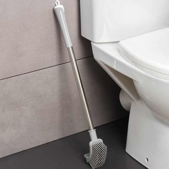 Щетка длинная ручка для унитаза двухсторонняя силиконовая 50см. "Toilet brush"