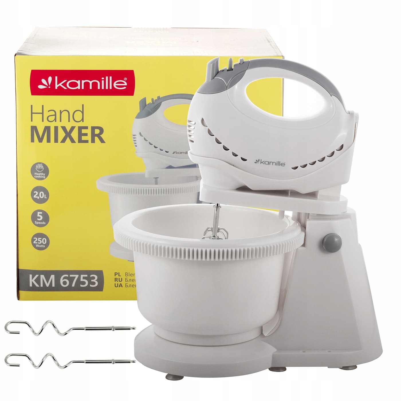 Миксер электрический с вращающейся чашей Kamille KM 6753