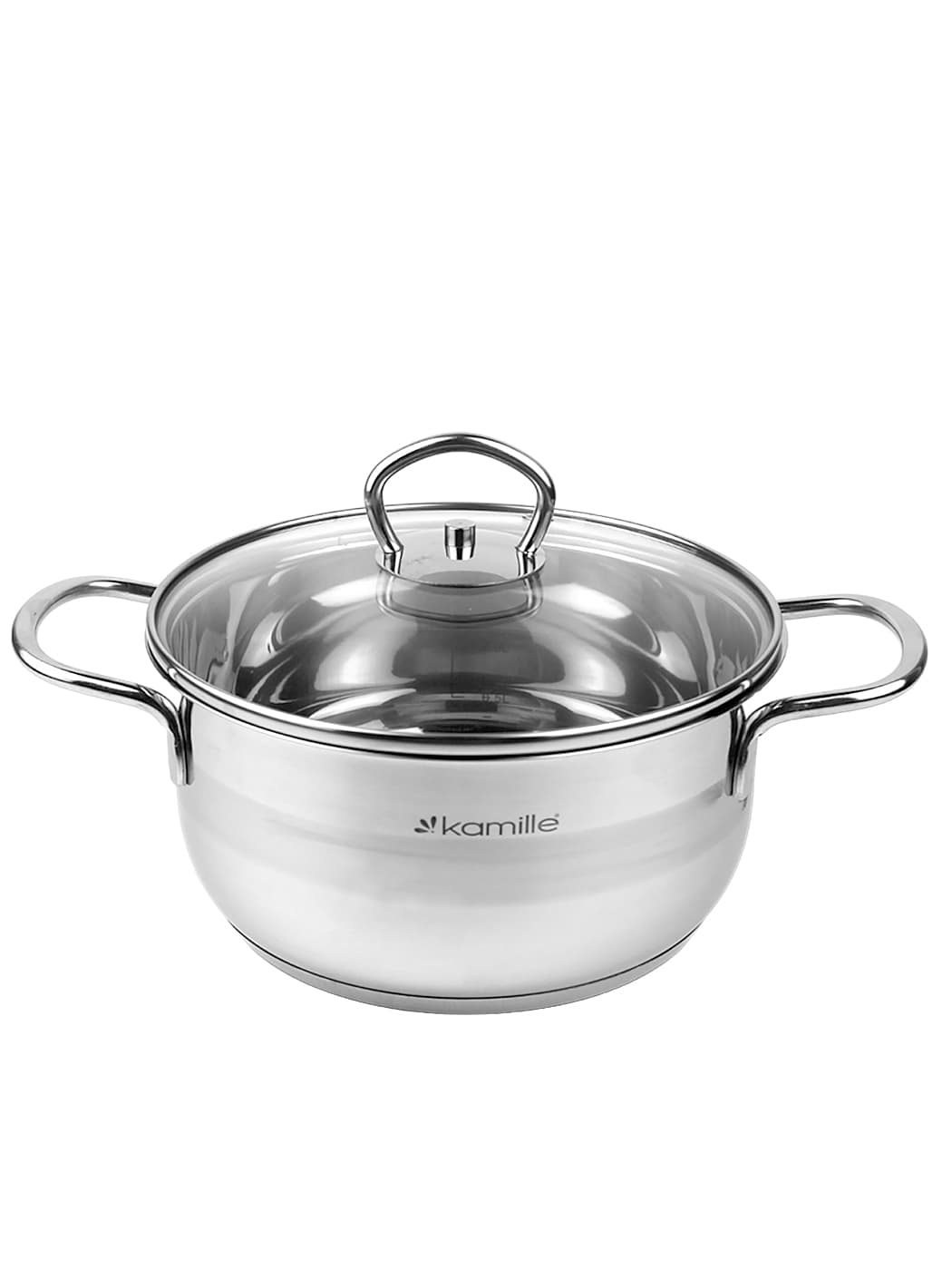 Кастрюля 2 л. из нержавеющей стали Kamille KM 5412 с крышкой (18х9 см)