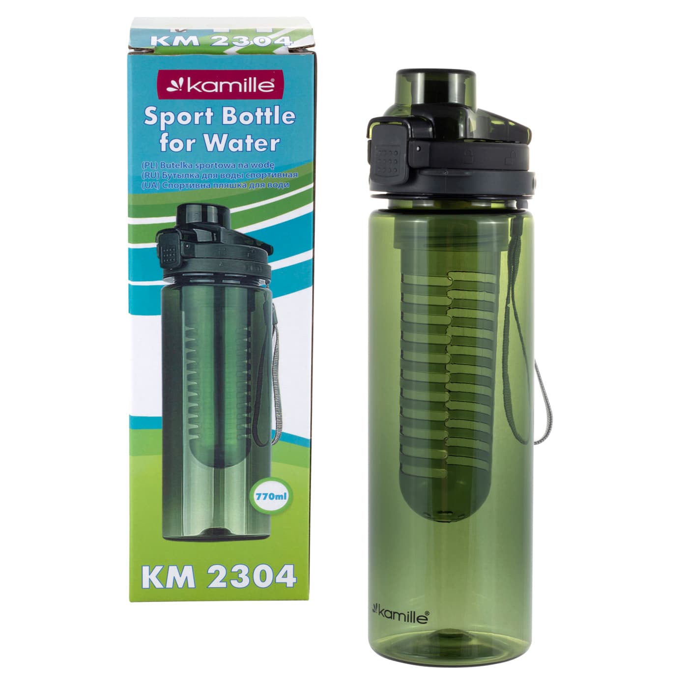 Бутылка спортивная для воды 750 мл. Kamille KM-2304 из пластика тритан