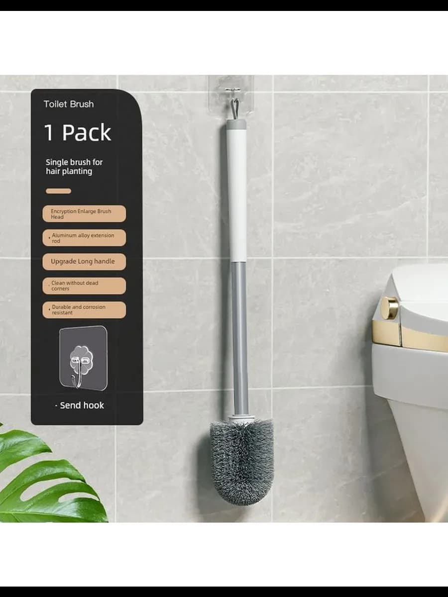 Щетка длинная ручка для унитаза силиконовая 53см. "Toilet brush"