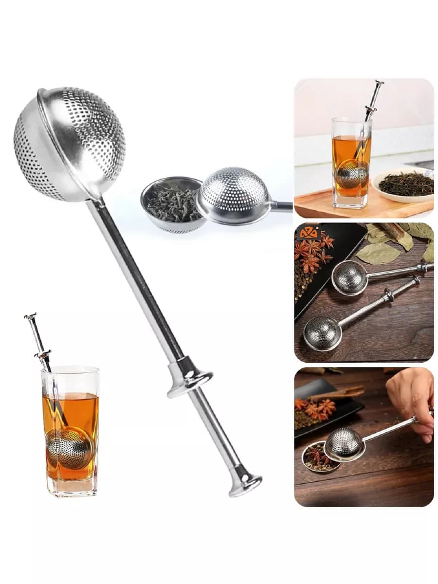 Ситечко для чая с ручкой из нерж.стали. 18х5см