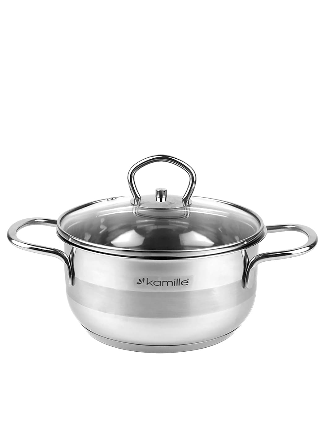 Кастрюля 1 л. из нержавеющей стали Kamille KM 5410 с крышкой (d14х7 см)