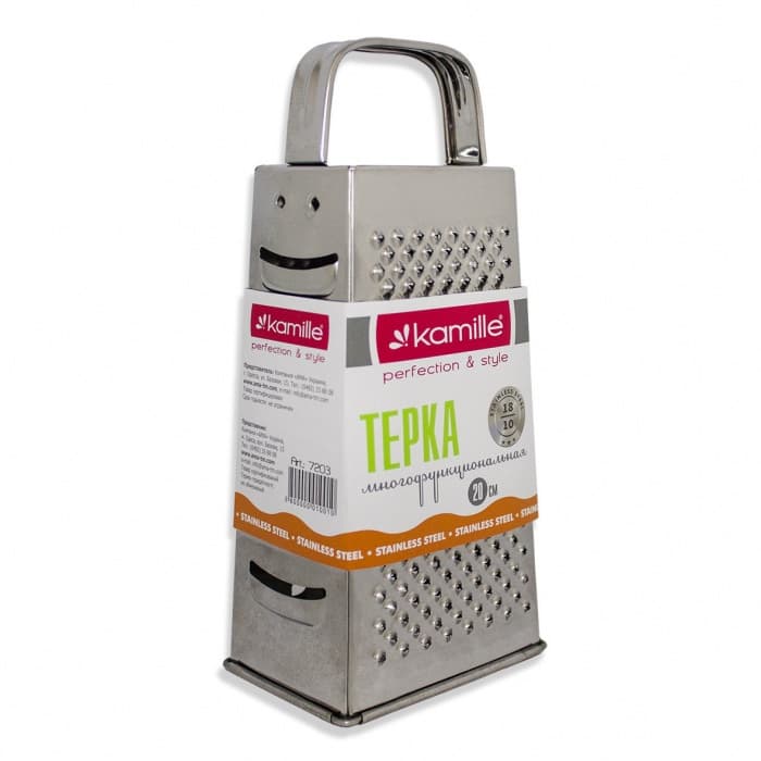 Терка 21 см. из нержавеющей стали Kamille KM-7203 (4 типа лезвий)